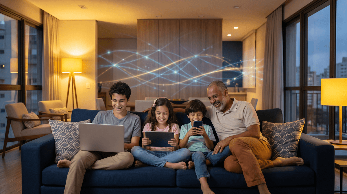 Família conectada com NeoTech